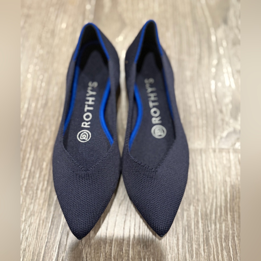 Rothy's The Point Elegant Dark Blue Loafers size 5